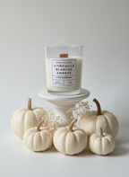 bougie parfumée cire de soja parfum citrouille blanche ambrée