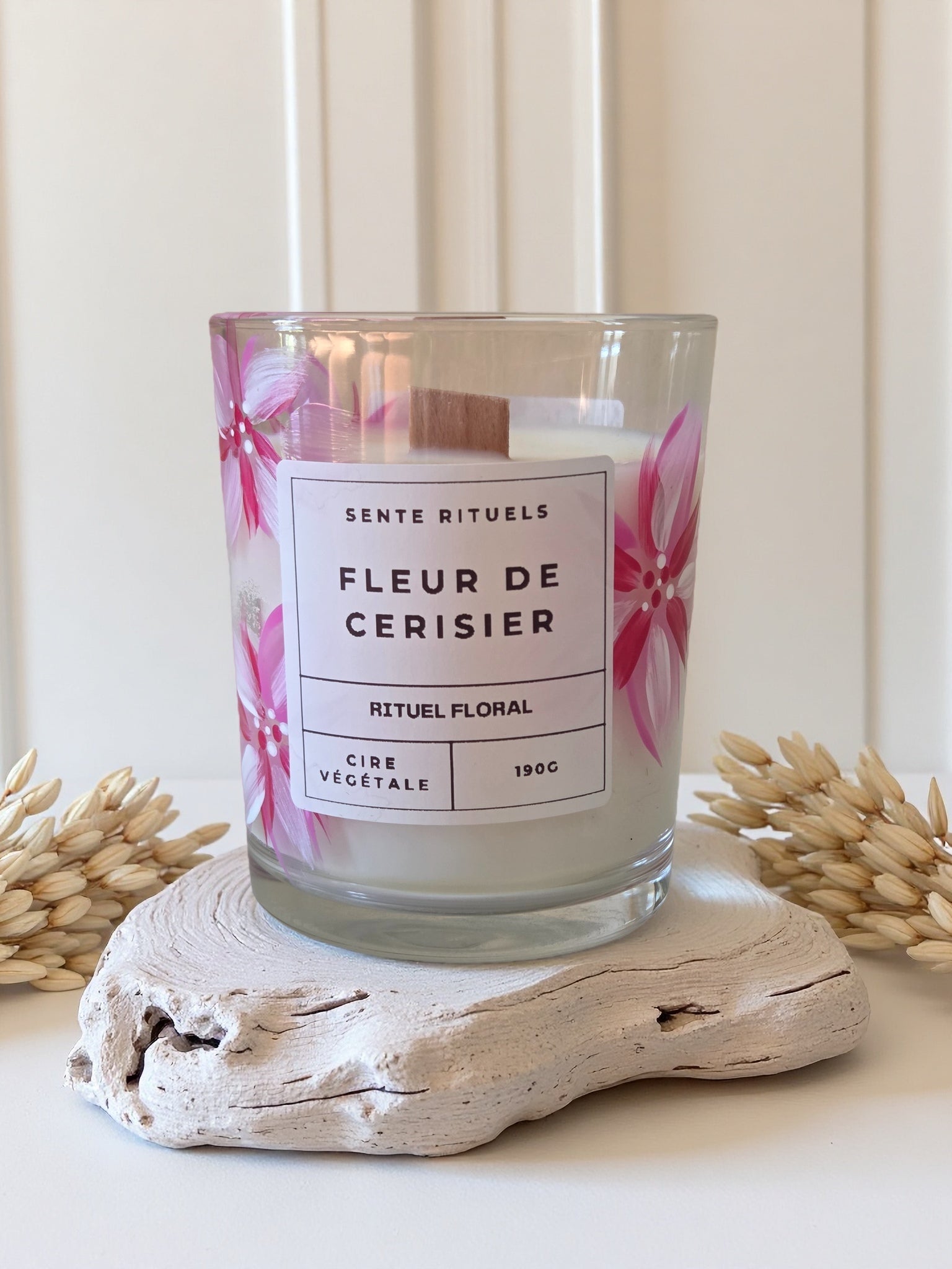 bougie naturelle parfumée fleur de cerisier