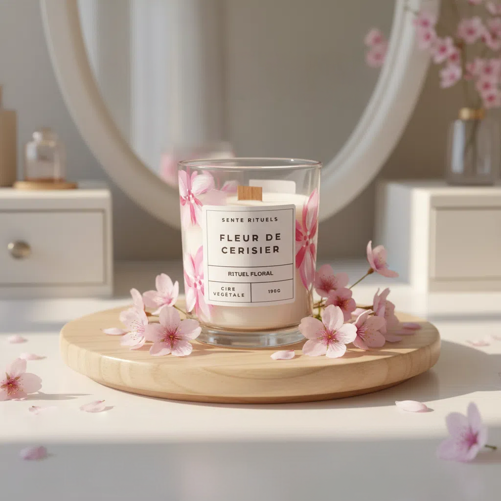 bougie parfumée fleur de cerisier naturelle