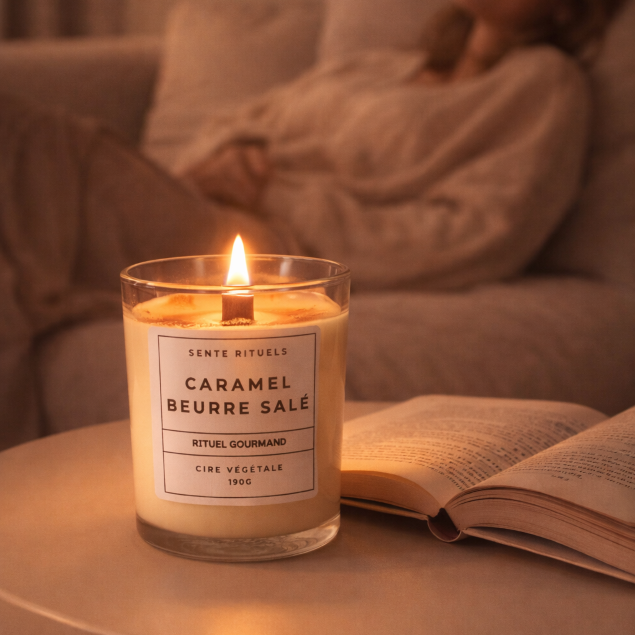 bougie parfumée caramel beurre salé