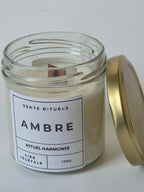 bougie parfumée 110gr ambre cire de soja format découverte