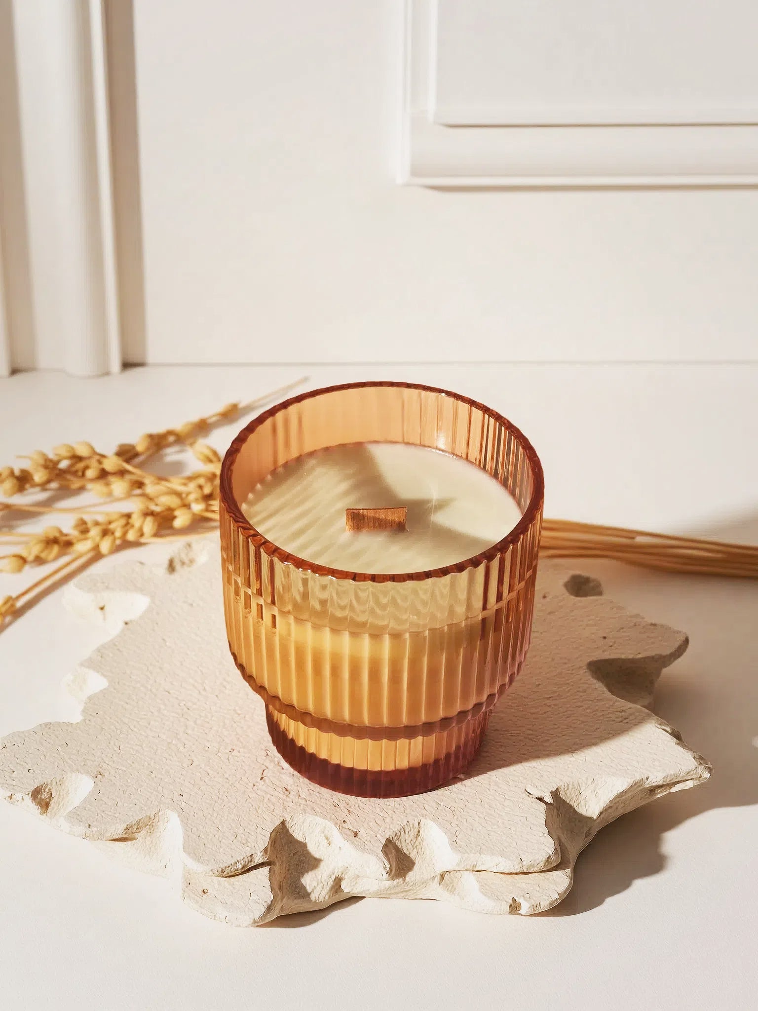 bougie parfumée ambre cire naturelle