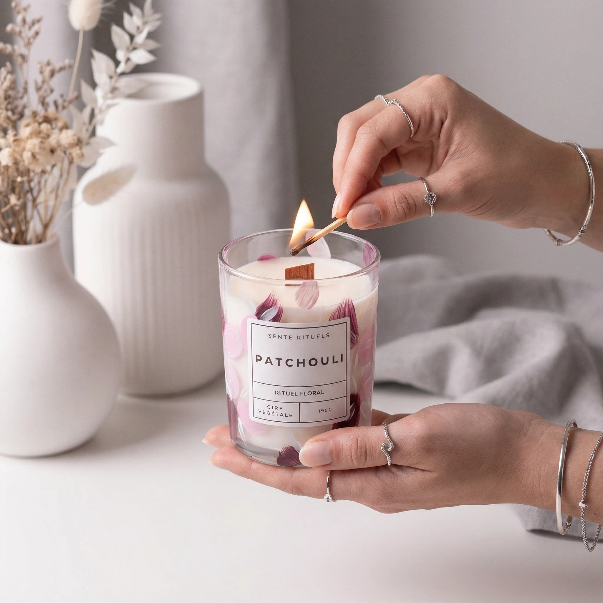 bougie parfumée parfum patchouli