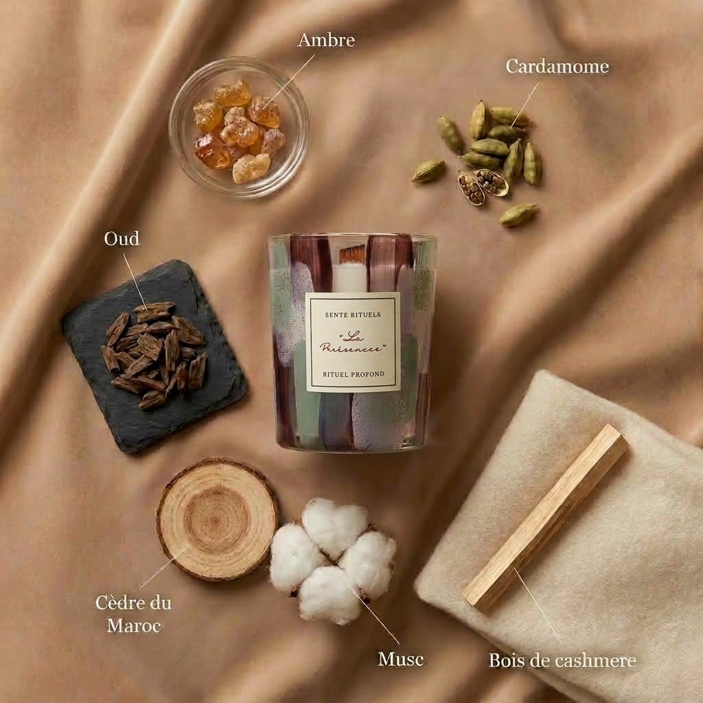 La Présence – Bougie parfumée Oud, Ambre & Cardamome