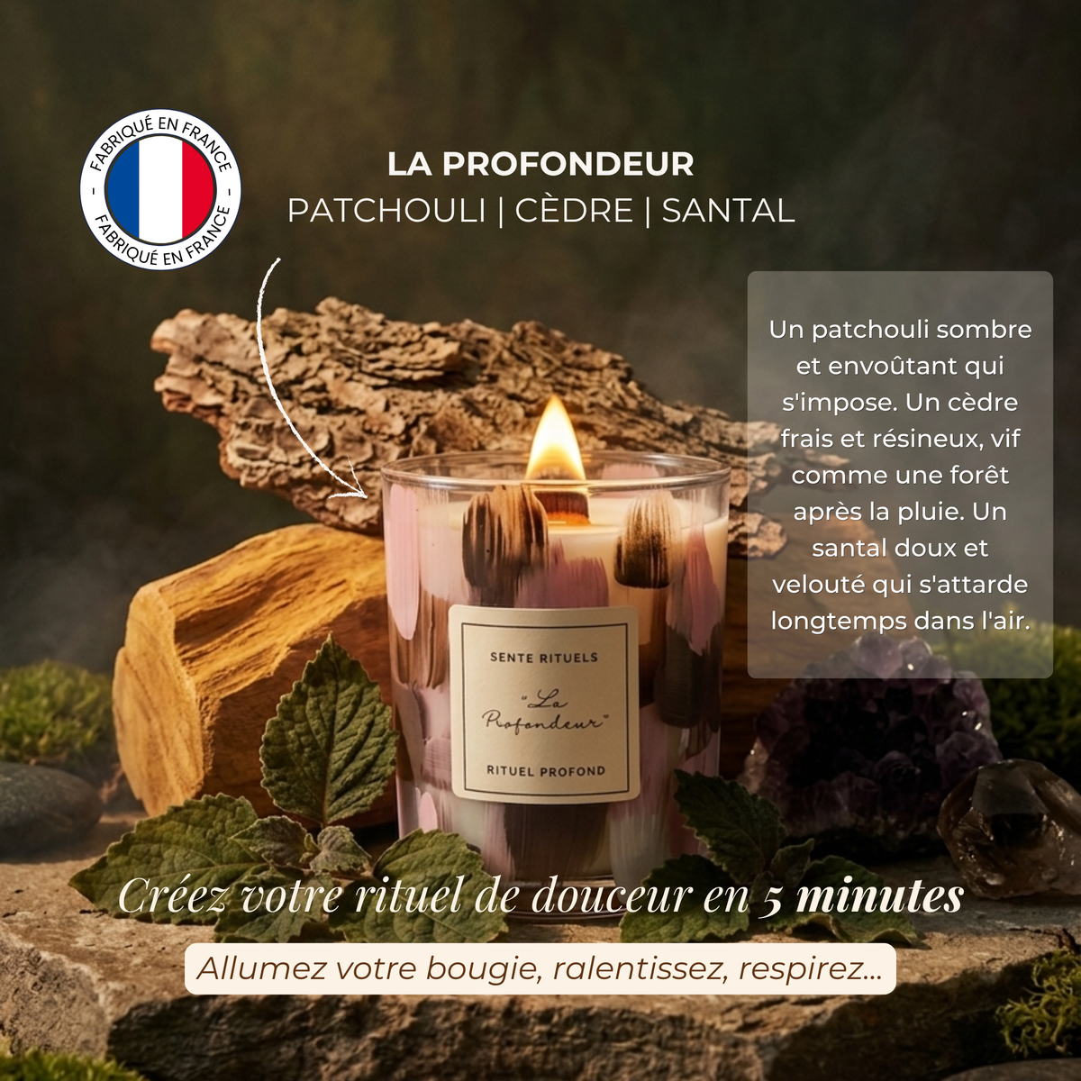 Bougie Artisanale Apaisante · Sente Rituels